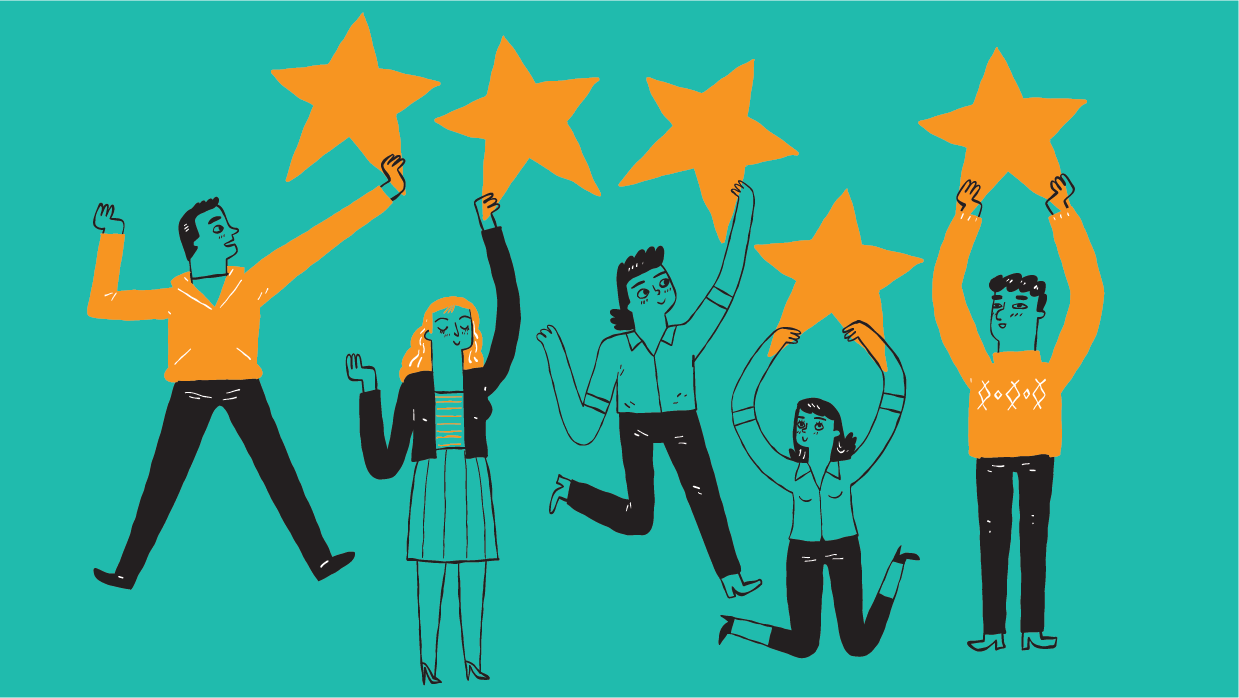 Illustrative image showing a group of people holding hands